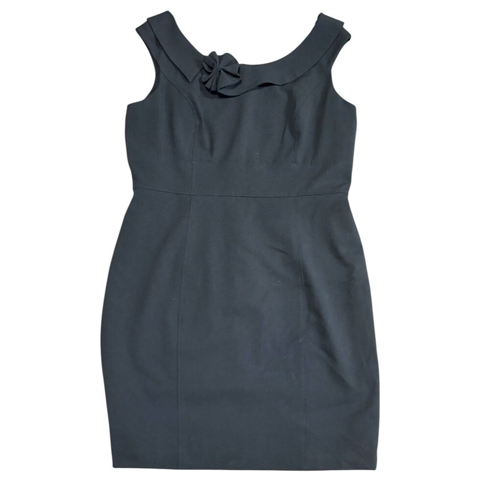 New Directions Women’s Black Dress Size 16 Black Rose Sleeveless Zip Back